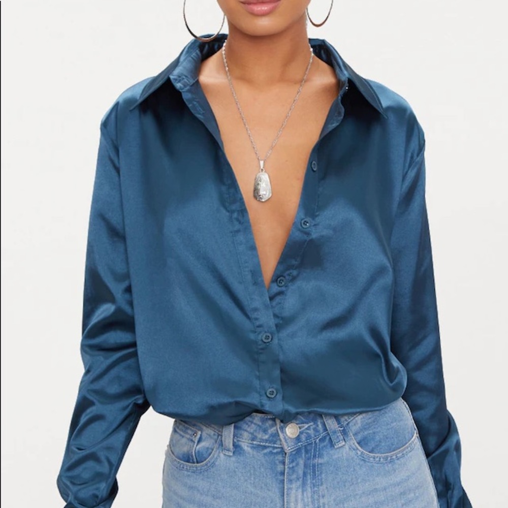 Satin Button Up - image 1